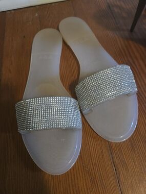 Women's Clear Slide Sandals with Rhinestone Strap- 2 Sandal FREE With Purchase